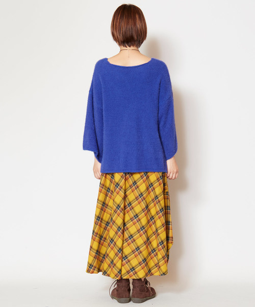 チャイハネ（チャイハネ）の「【チャイハネ】yul フェザーヤーンニットVネックトップス（ニット/セーター・レディース・ホワイト/パープル/ブルー/グリーン・FREE）」の13枚目の写真