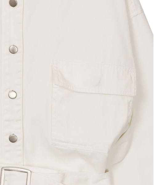 Ameri（アメリ）の「MILITARY SHIRT JACKET（ミリタリージャケット・レディース・ホワイト/カーキ/ピンク・FREE）」の17枚目の写真