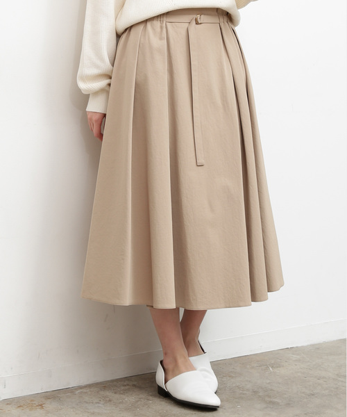 セール】ドライツイルフロントベルトタックスカート（スカート