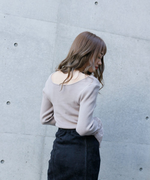 LIPSERVICE（リップサービス）の「レーススリーブニットトップス（ニット/セーター・レディース・ホワイト/ブラック/ベージュ/ピンク・FREE）」の8枚目の写真