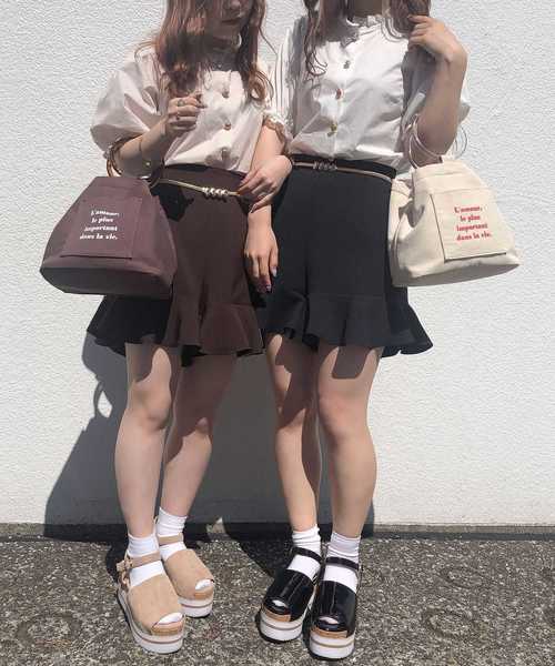 one after another NICE CLAUP（ワンアフターアナザーナイスクラップ）の「ベルト付きフリルショートパンツ（その他パンツ・レディース・ブラック/ブラウン/チェック・FREE）」の17枚目の写真