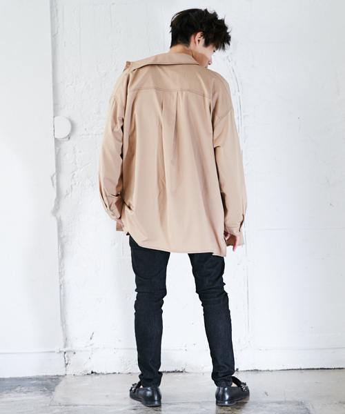 kutir(クティール)の「【ウルトラオーバーシルエット】配色ステッチシャツ(シャツ/ブラウス・メンズ・ブラック/ベージュ・LARGE/MEDIUM)」の16枚目の写真