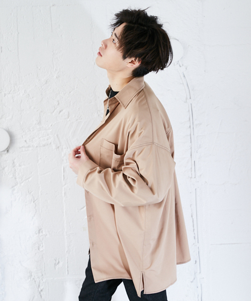 kutir(クティール)の「【ウルトラオーバーシルエット】配色ステッチシャツ(シャツ/ブラウス・メンズ・ブラック/ベージュ・LARGE/MEDIUM)」の17枚目の写真