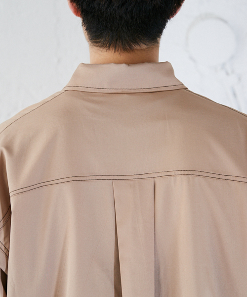 kutir(クティール)の「【ウルトラオーバーシルエット】配色ステッチシャツ(シャツ/ブラウス・メンズ・ブラック/ベージュ・LARGE/MEDIUM)」の22枚目の写真