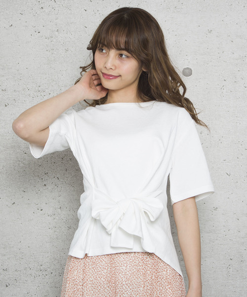 LUGG NAGG(ラグナグ)の「【Jewelobe/ ジュエローブ】ウエストマーク Tシャツ(Tシャツ/カットソー・レディース・グリーン/ピンク/ベージュ/オフホワイト・FREE)」の3枚目の写真