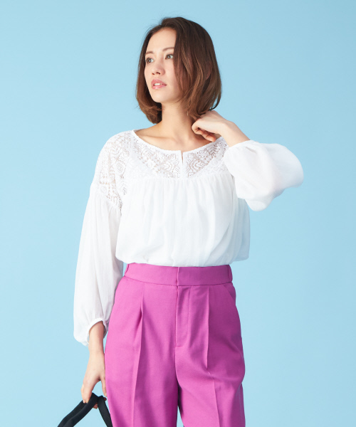 セール トップス コットンシフォンレースブラウス シャツ ブラウス Rouge Vif Vif ルージュヴィフ のシャツ ブラウス コットン シフォンレースブラウス をセール価格で購入できます Rouge Vif ルージュヴィフ のファッション 送料店舗負担