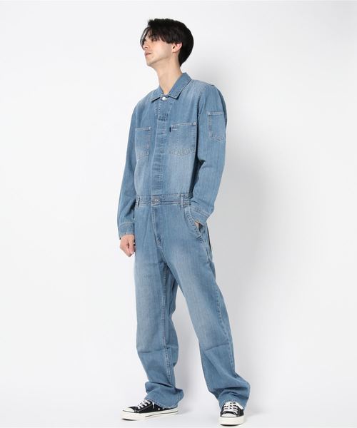 Denim Wide Jumpsuit/デニム ワイド ジャンプスーツ ツナギ/ユニセック