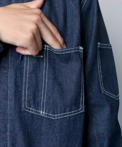 Lazar(ラザル)の「Denim Wide Jumpsuit/デニム ワイド ジャンプスーツ ツナギ/ユニセック対応(つなぎ/オールインワン・メンズ・ブラック/ブルー/ネイビー・M/L/XL)」の19枚目の写真