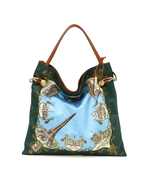 TOPKAPI（トプカピ）の「【日本製】マイルドサテンスカーフパネル柄トートバッグ（トートバッグ・レディース・ブラック/ブルー/レッド・FREE）」の5枚目の写真