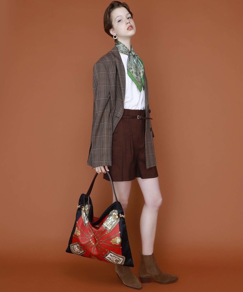 TOPKAPI（トプカピ）の「【日本製】マイルドサテンスカーフパネル柄トートバッグ（トートバッグ・レディース・ブラック/ブルー/レッド・FREE）」の17枚目の写真