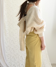 LHELBIE | バックベルトショートボレロボリュームカーディガン(カーディガン/ボレロ)