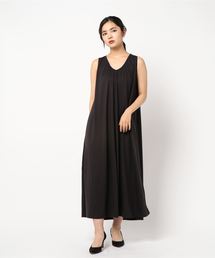 AMERICAN HOLIC | Vネックギャザーマキシワンピース(ワンピース)