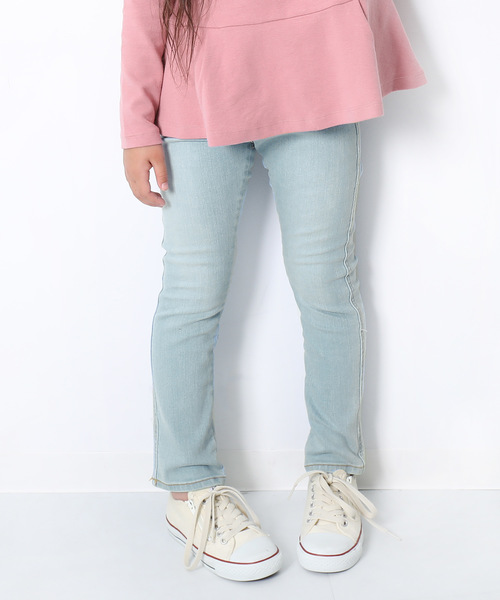 devirock(デビロック)の「楽デニム ストレートデニム(デニムパンツ・キッズ・ネイビー/サックスブルー/ブルー系その他/ワンウォッシュ・80cm/90cm/95cm/110cm/100cm/120cm/130cm/140cm/150cm/160cm)」の3枚目の写真