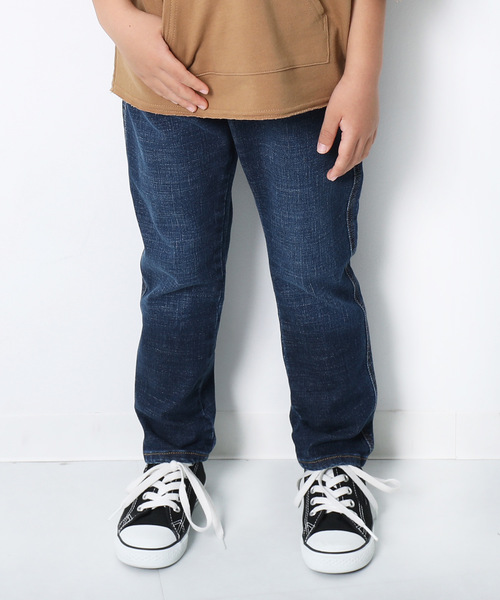 devirock(デビロック)の「楽デニム ストレートデニム(デニムパンツ・キッズ・ネイビー/サックスブルー/ブルー系その他/ワンウォッシュ・80cm/90cm/95cm/110cm/100cm/120cm/130cm/140cm/150cm/160cm)」の1枚目の写真