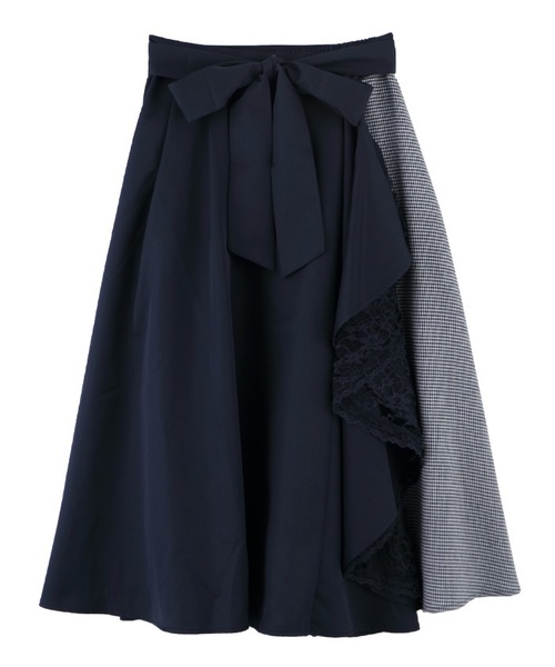 axes femme（アクシーズファム）の「千鳥×無地スカート（スカート