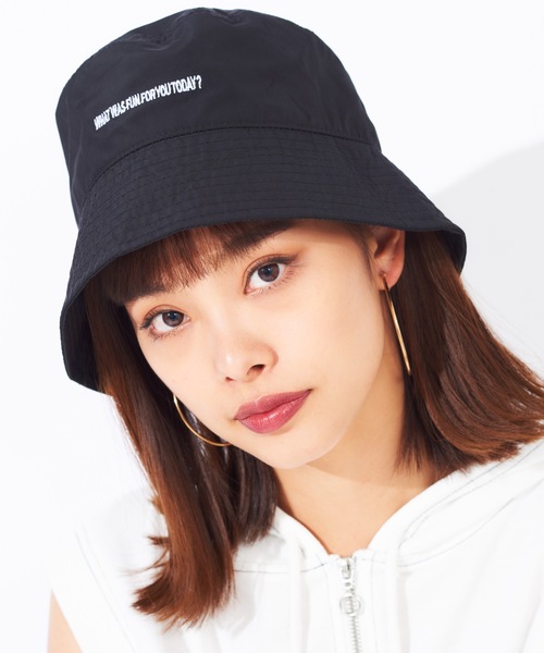 WEGO(ウィゴー)の「WEGO/レースアップバケットハット(ハット・レディース・ベージュ/ブラック・FREE)」の5枚目の写真