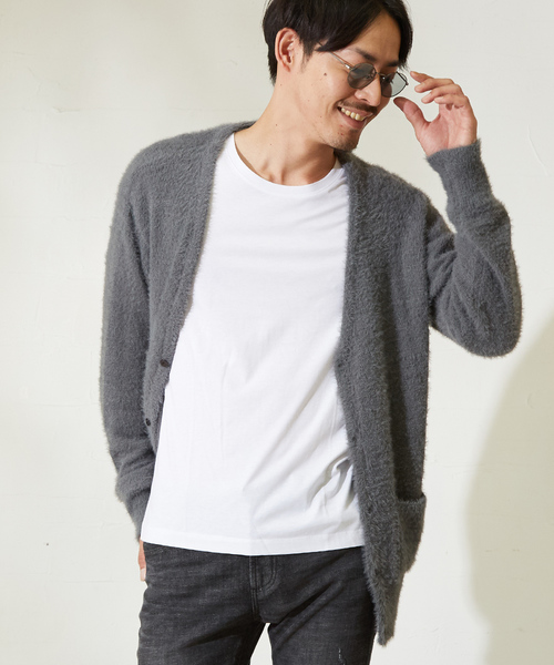 improves(インプローブス)の「シャギーモヘアニットカーディガン(カーディガン)」|チャコール