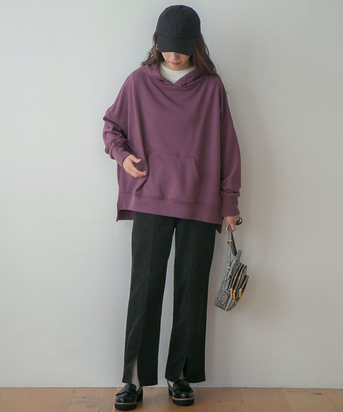 rectangle（レクタングル）の「センタースリットコーデュロイワイドパンツ（その他パンツ・レディース・ブラック/パープル/ブラウン/アイボリー/ライトベージュ・MEDIUM/LARGE）」の14枚目の写真