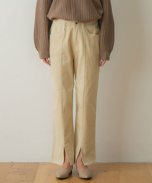 rectangle（レクタングル）の「センタースリットコーデュロイワイドパンツ（その他パンツ・レディース・ブラック/パープル/ブラウン/アイボリー/ライトベージュ・MEDIUM/LARGE）」の6枚目の写真