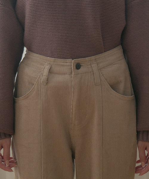 rectangle（レクタングル）の「センタースリットコーデュロイワイドパンツ（その他パンツ・レディース・ブラック/パープル/ブラウン/アイボリー/ライトベージュ・MEDIUM/LARGE）」の10枚目の写真