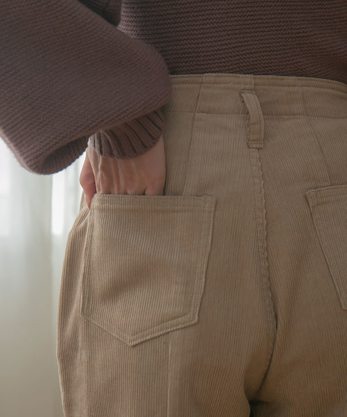rectangle（レクタングル）の「センタースリットコーデュロイワイドパンツ（その他パンツ・レディース・ブラック/パープル/ブラウン/アイボリー/ライトベージュ・MEDIUM/LARGE）」の13枚目の写真