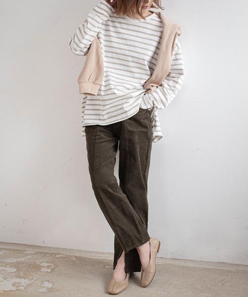 rectangle（レクタングル）の「センタースリットコーデュロイワイドパンツ（その他パンツ・レディース・ブラック/パープル/ブラウン/アイボリー/ライトベージュ・MEDIUM/LARGE）」の19枚目の写真