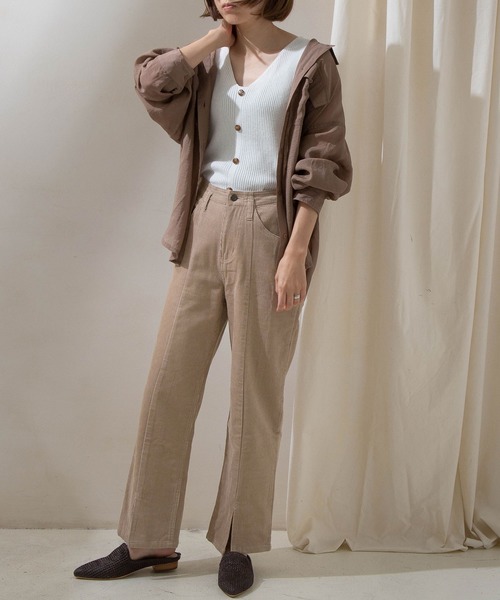 rectangle（レクタングル）の「センタースリットコーデュロイワイドパンツ（その他パンツ・レディース・ブラック/パープル/ブラウン/アイボリー/ライトベージュ・MEDIUM/LARGE）」の20枚目の写真