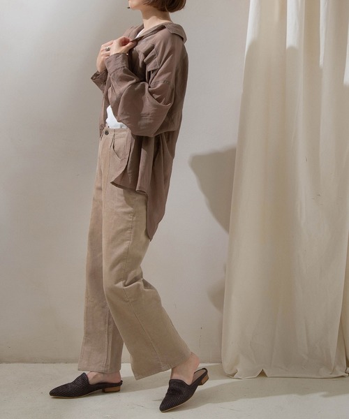 rectangle（レクタングル）の「センタースリットコーデュロイワイドパンツ（その他パンツ・レディース・ブラック/パープル/ブラウン/アイボリー/ライトベージュ・MEDIUM/LARGE）」の22枚目の写真