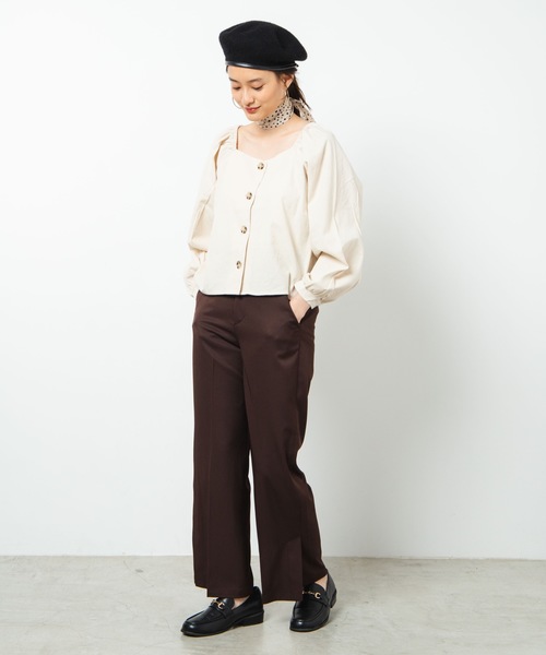 WEGO(ウィゴー)の「WEGO/【2点セット】スカーフ付きボリュームスリーブブラウス(シャツ/ブラウス・レディース・アイボリー/ブラック・FREE)」の15枚目の写真