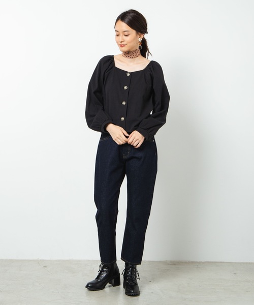 WEGO(ウィゴー)の「WEGO/【2点セット】スカーフ付きボリュームスリーブブラウス(シャツ/ブラウス・レディース・アイボリー/ブラック・FREE)」の12枚目の写真