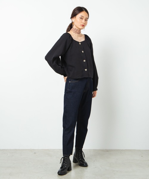 WEGO(ウィゴー)の「WEGO/【2点セット】スカーフ付きボリュームスリーブブラウス(シャツ/ブラウス・レディース・アイボリー/ブラック・FREE)」の11枚目の写真