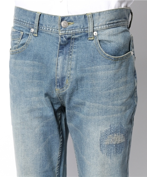 WEGO（ウィゴー）の「WEGO/ダメージアンクルデニムパンツ（デニムパンツ・メンズ・インディゴブルー/ダークインディゴブルー・LARGE/MEDIUM）」の7枚目の写真