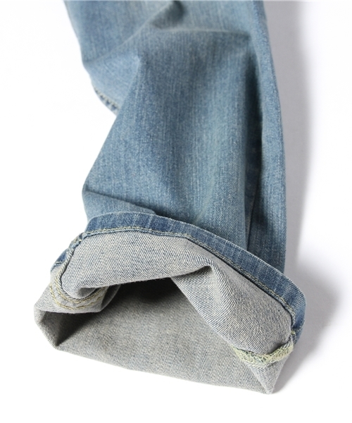 WEGO（ウィゴー）の「WEGO/ダメージアンクルデニムパンツ（デニムパンツ・メンズ・インディゴブルー/ダークインディゴブルー・LARGE/MEDIUM）」の4枚目の写真