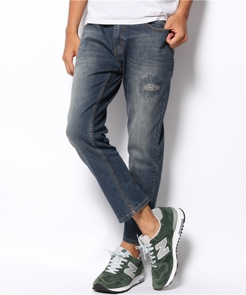 WEGO（ウィゴー）の「WEGO/ダメージアンクルデニムパンツ（デニムパンツ・メンズ・インディゴブルー/ダークインディゴブルー・LARGE/MEDIUM）」の16枚目の写真