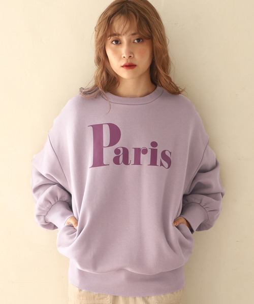 one after another NICE CLAUP(ワンアフターアナザーナイスクラップ)の「ロゴトレーナー(スウェット・レディース・オフホワイト/ブラック/パープル・FREE)」の3枚目の写真