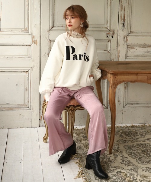 one after another NICE CLAUP(ワンアフターアナザーナイスクラップ)の「ロゴトレーナー(スウェット・レディース・オフホワイト/ブラック/パープル・FREE)」の17枚目の写真