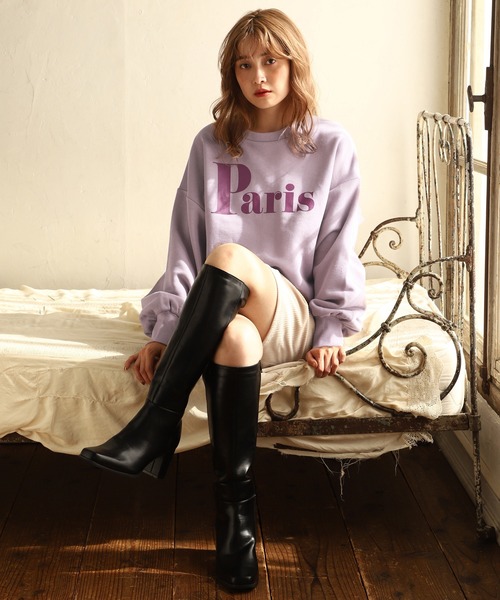 one after another NICE CLAUP(ワンアフターアナザーナイスクラップ)の「ロゴトレーナー(スウェット・レディース・オフホワイト/ブラック/パープル・FREE)」の10枚目の写真