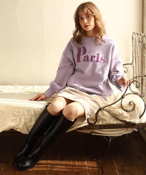 one after another NICE CLAUP(ワンアフターアナザーナイスクラップ)の「ロゴトレーナー(スウェット・レディース・オフホワイト/ブラック/パープル・FREE)」の14枚目の写真