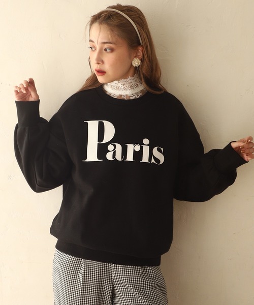 one after another NICE CLAUP(ワンアフターアナザーナイスクラップ)の「ロゴトレーナー(スウェット・レディース・オフホワイト/ブラック/パープル・FREE)」の4枚目の写真