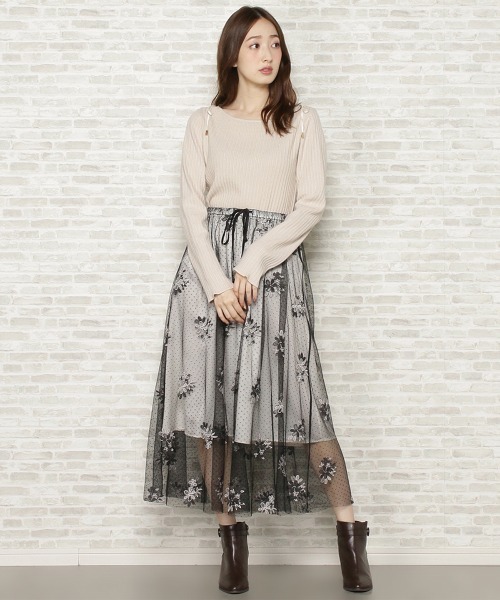 WILLSELECTION（ウィルセレクション）の「ドットチュール刺繍スカート 