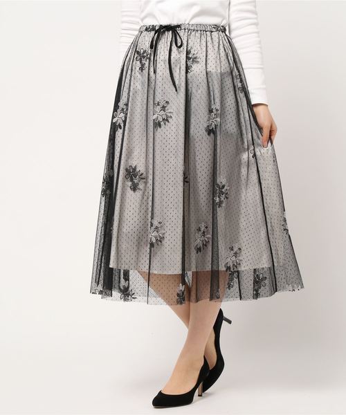 WILLSELECTION（ウィルセレクション）の「ドットチュール刺繍スカート 