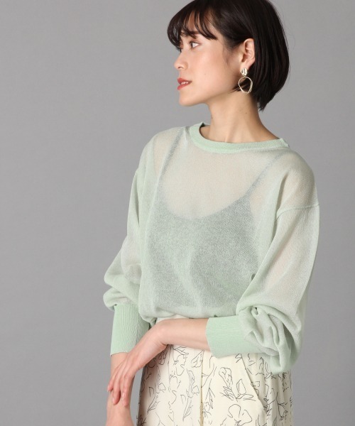 LOWRYS FARM（ローリーズファーム）の「シアークループルオーバー　867479（ニット/セーター・レディース・ブラック/ベージュ/ミント・FREE）」の3枚目の写真