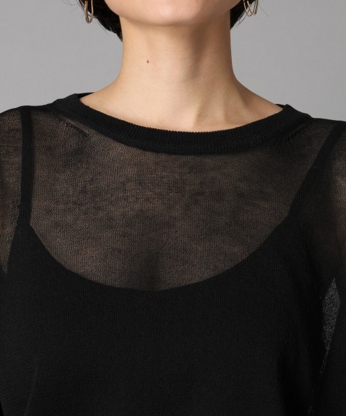 LOWRYS FARM（ローリーズファーム）の「シアークループルオーバー　867479（ニット/セーター・レディース・ブラック/ベージュ/ミント・FREE）」の6枚目の写真