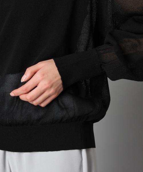 LOWRYS FARM（ローリーズファーム）の「シアークループルオーバー　867479（ニット/セーター・レディース・ブラック/ベージュ/ミント・FREE）」の8枚目の写真