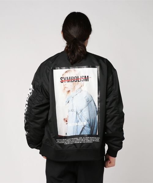 WEGO（ウィゴー）の「WEGO/GirlビッグシルエットMA-1（MA-1・メンズ・ホワイト/ブラック・MEDIUM/LARGE）」の5枚目の写真