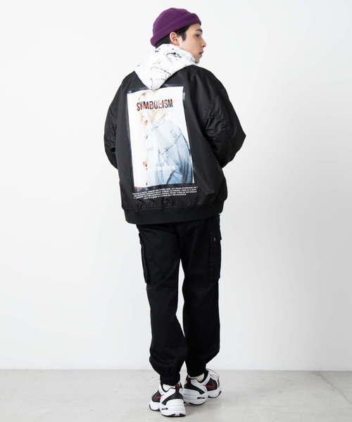 WEGO（ウィゴー）の「WEGO/GirlビッグシルエットMA-1（MA-1・メンズ・ホワイト/ブラック・MEDIUM/LARGE）」の6枚目の写真