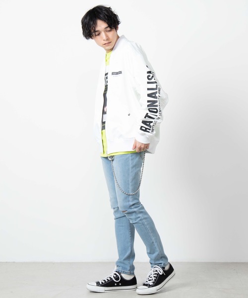 WEGO（ウィゴー）の「WEGO/GirlビッグシルエットMA-1（MA-1・メンズ・ホワイト/ブラック・MEDIUM/LARGE）」の17枚目の写真