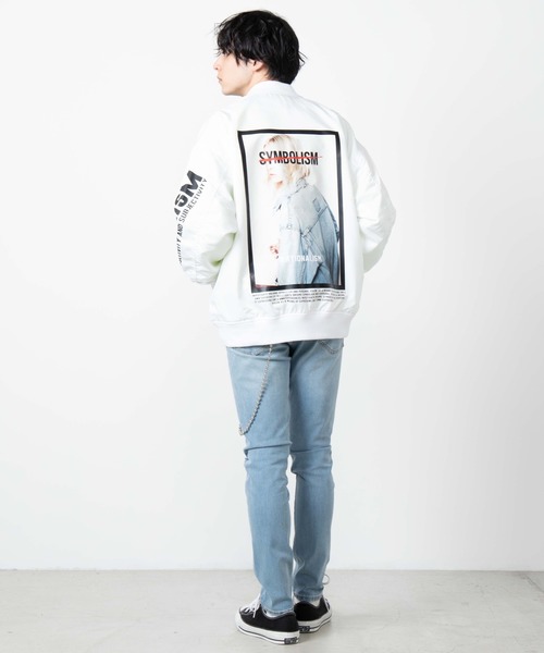 WEGO（ウィゴー）の「WEGO/GirlビッグシルエットMA-1（MA-1・メンズ・ホワイト/ブラック・MEDIUM/LARGE）」の11枚目の写真