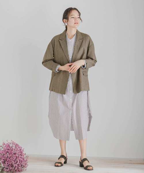 SENSE OF PLACE by URBAN RESEARCH（センスオブプレイスバイアーバンリサーチ）の「リネンルーズジャケット（その他アウター・レディース・アイボリー/ブラウン/キャメル・FREE）」の13枚目の写真