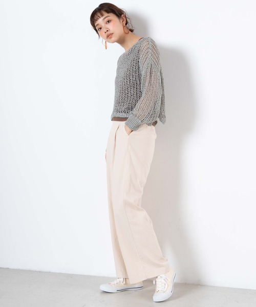 WEGO（ウィゴー）の「WEGO/透かし編みセーター（ニット/セーター・レディース・グリーン系その他/ホワイト・FREE）」の4枚目の写真